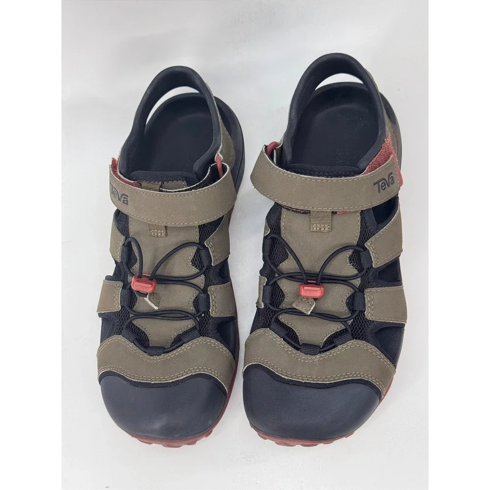 TEVA FLINTWOOD Sport Sandals Mens US 10 Water Hike Shoes Quick Dry Dark Olive